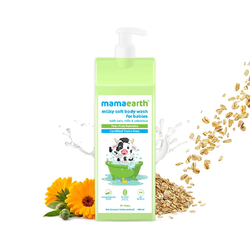 Milky Soft Body Wash for Babies with Oats, Milk and Calendula, 400 ml-1.webp